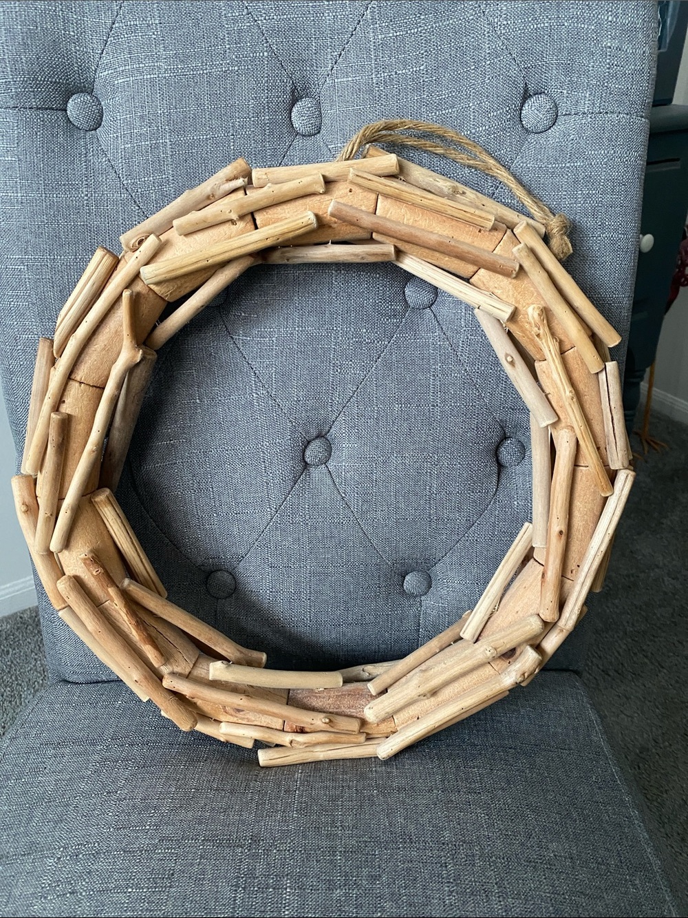 Rustic Farmhouse Coastal Driftwood Wreath with Rope Hanger Crafting 13" - Picture 9 of 10